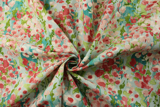 Experience the beauty of nature with PKL Studio's Outdoor Painter's Garden in Spring. This multipurpose fabric features a stunning floral watercolor print in shades of blue, green, red, pink, and white. With 51,000 double rubs, this fabric is built to last and withstand the elements. Great for<span data-mce-fragment="1">&nbsp;cushions, tablecloths, upholstery projects, decorative pillows and craft projects.&nbsp; Recommended to store away when not in use.</span>