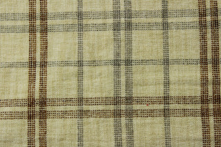 The P/Kaufmann© Macalister in Stone is a versatile and stylish addition to any room. This chenille fabric, features a classic tan, stone, and brown plaid design that adds a touch of sophistication to your décor. Great for upholstery projects including sofas, chairs, dining chairs, pillows, handbags and craft projects.&nbsp;&nbsp;