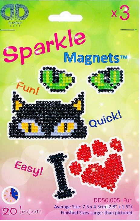 Diamond Dotz Diamond Magnets Facet Art Kit-Assorted Fur 3/Pkg