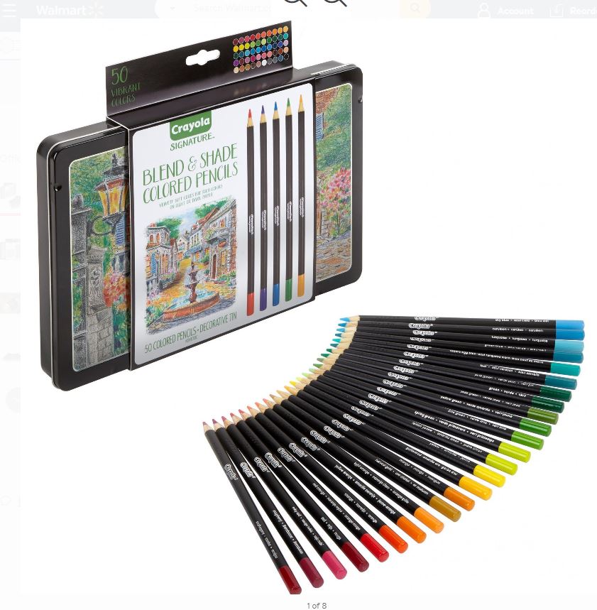 Set of 50 colored pencils