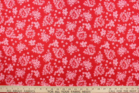 Pennie Rose Fabrics in May Belle Tone On Tone in Red C7652