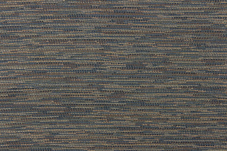 This mock linen features streaks of gold and brown tones against a dark navy blue. 
