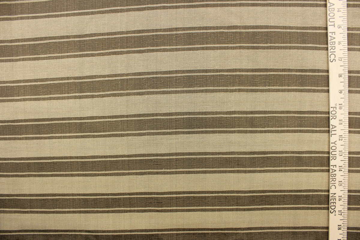 Brown Ticking Stripe Fabric
