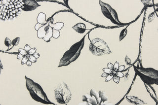 This elegant floral design in black, cream and white will compliment any theme you are using in your home. 
