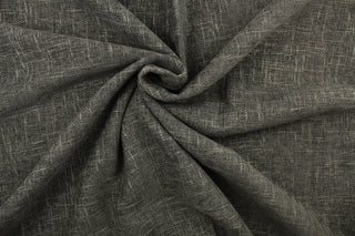 A mock linen in a dark gray with hints of cream