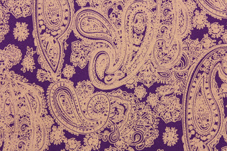 This fabric features paisley design in peach against a light violet background.  It has a nice soft hand and would be great for quilting, crafting and home decor.  We offer this fabric in several different colors.