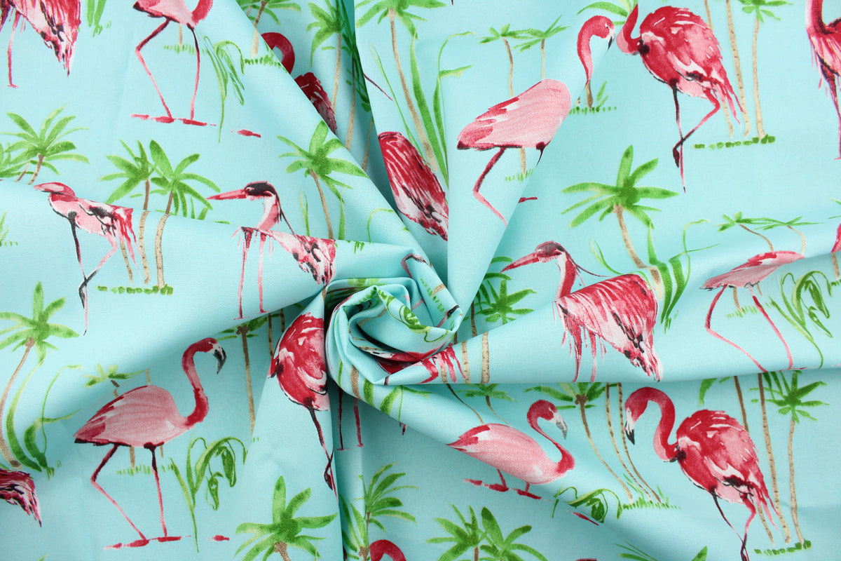 Berkshire Home© Flamingo in Aqua Sky All About Fabrics