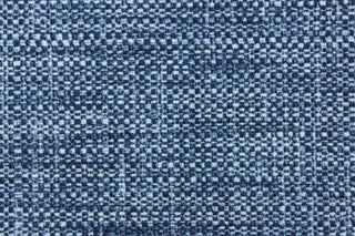 This outdoor fabric features a woven design in blue .