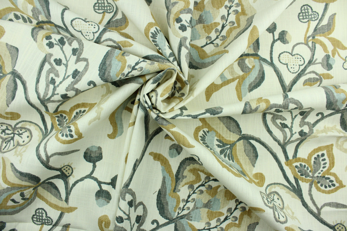 Lawrence Sandstone Floral Drapery Fabric by Richloom