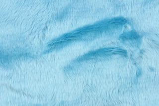 A faux fur in a light blue . 