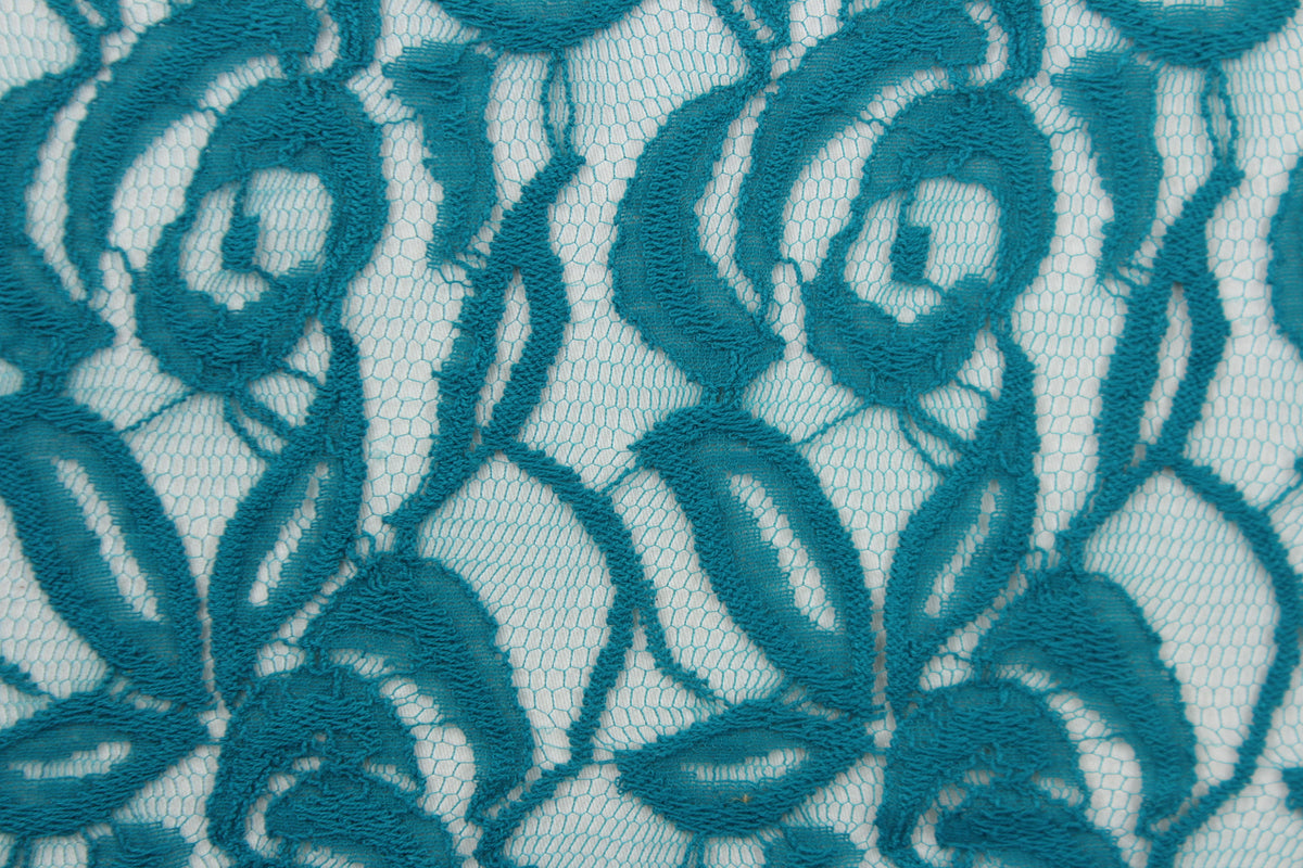 Stretch Lace in Teal Blue
