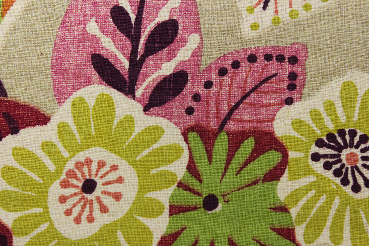 Tracey in Flora | Large Scale Floral in Citrus / Pink / Blue / Taupe |  Richloom Home Decor / Drapery Fabric | Linen Blend | 54 Wide | By the Yard