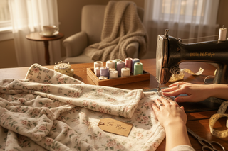 handmade robe being made