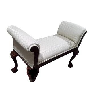 Bench with white octagon pattern fabric