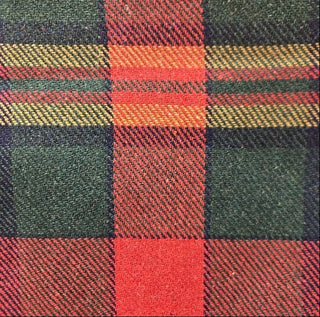 Stag Leaf Tartan Plaid Wool in Red