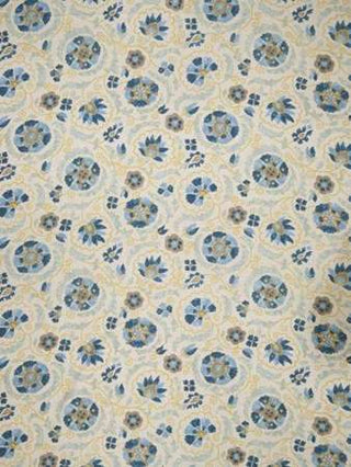 Floriated Suzani Designer Fabric in Denim
