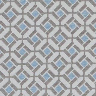 Tobi Fairley Diamonds Chenille Fabric in Blue & Gray