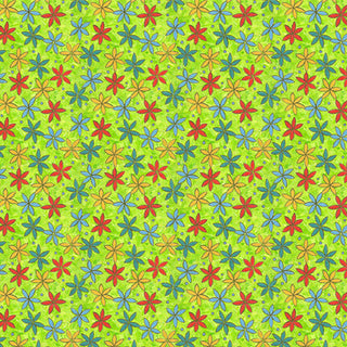 Free Spirit Fabrics Paper Flowers Quilting Fabric in Green by Sue Penn