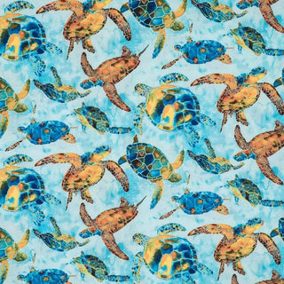 Calico Fabrics Sea Turtles Quilting Fabric in Blue