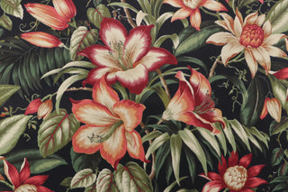 Tommy Bahama Tiger Lily Outdoor Fabric in Ebony
