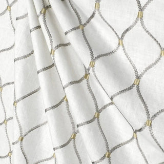 Greenhouse Fabrics A9780 Embroidered Fabric in Smoke