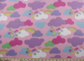 Cloudy Fleece Fabric in Pink
