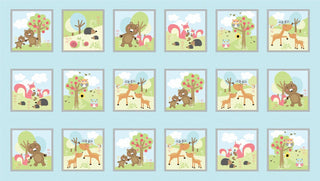 Benartex Friendship Forest in Aqua  by Greta Lyn for Kanvas