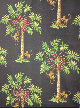 Pat Freund Monkeys Swing Fabric in Black for P/Kaufmann