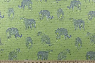 Daydream by Tula Pink - Lil Jaguars in Kiwi for FreeSpirit Fabrics