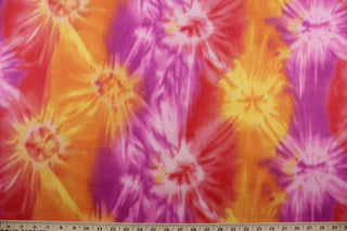 Java Tie Dye Fleece Fabric in Azalea