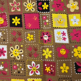 Camelot Fabrics Happy Flowers Quilting Fabric in Brown