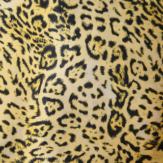 Cheetah Satin Fabric in Golden Yellow/Black