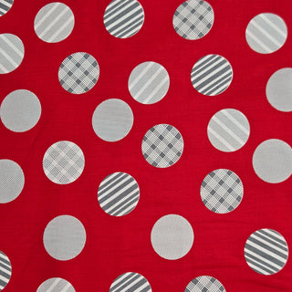 Timeless Treasures Ornament Polka Dot Quilting Fabric in Red