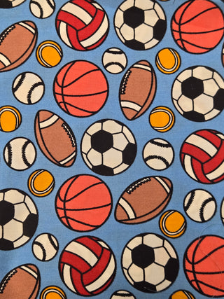 Timeless Treasures Bouncing Balls Broadcloth Fabric in Blue