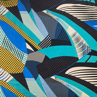 ITY Fabrics Back to the 80's Stretch Knit Fabric in Blue Multi