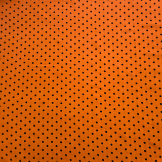 Bright Orange 4-Way Stretch Spandex Fabric with Black Dots