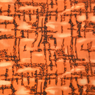 Chicken Scratch Stretch ITY Knit Fabric in Coral