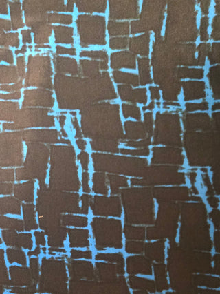 Chicken Scratch Stretch ITY Knit Fabric in Black/Royal