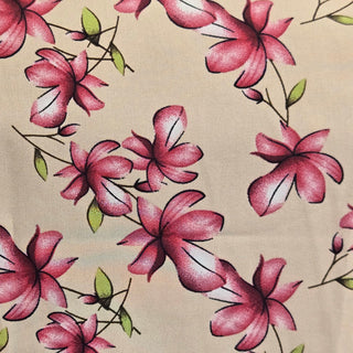 Tulip Magnolias Chiffon Fabric in Pale Pink