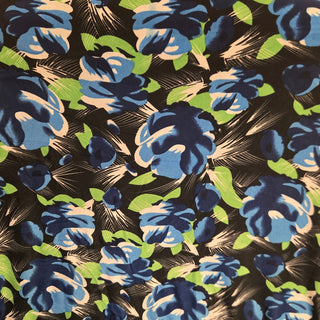 Timeless ITY Knit Floral Fabric in Navy