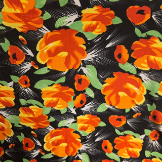 Timeless ITY Knit Floral Fabric in Orange