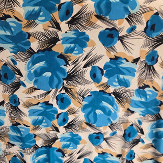 Timeless ITY Knit Floral Fabric in Turquoise