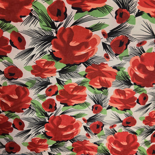 Timeless ITY Knit Floral Fabric in Red