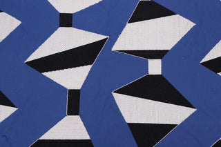P Kaufmann Tarot Embroidered Fabric in Sapphire