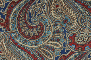 P/Kaufmann Sterling  Paisley Velvet Fabric in Royal