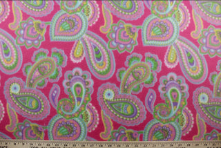 Paisley Doubled Sided Fleece Fabric in Fuchsia