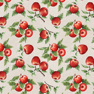 Timeless Treasures Fabrics Orchard Valley Tossed Apples in Cream