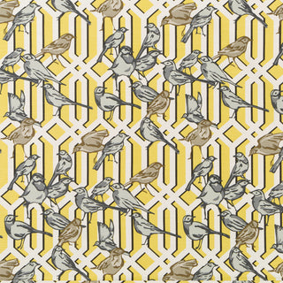 Robert Allen Aviary Trellis Fabric in Citrine