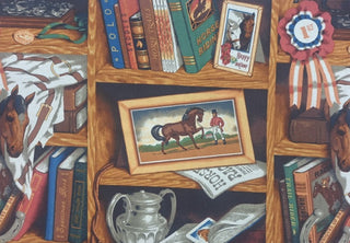 Robert Allen Winner Circle Equestrian Themed Fabric in Brown