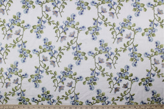 Anastasia Embroidered Fabric in Dresden Blue